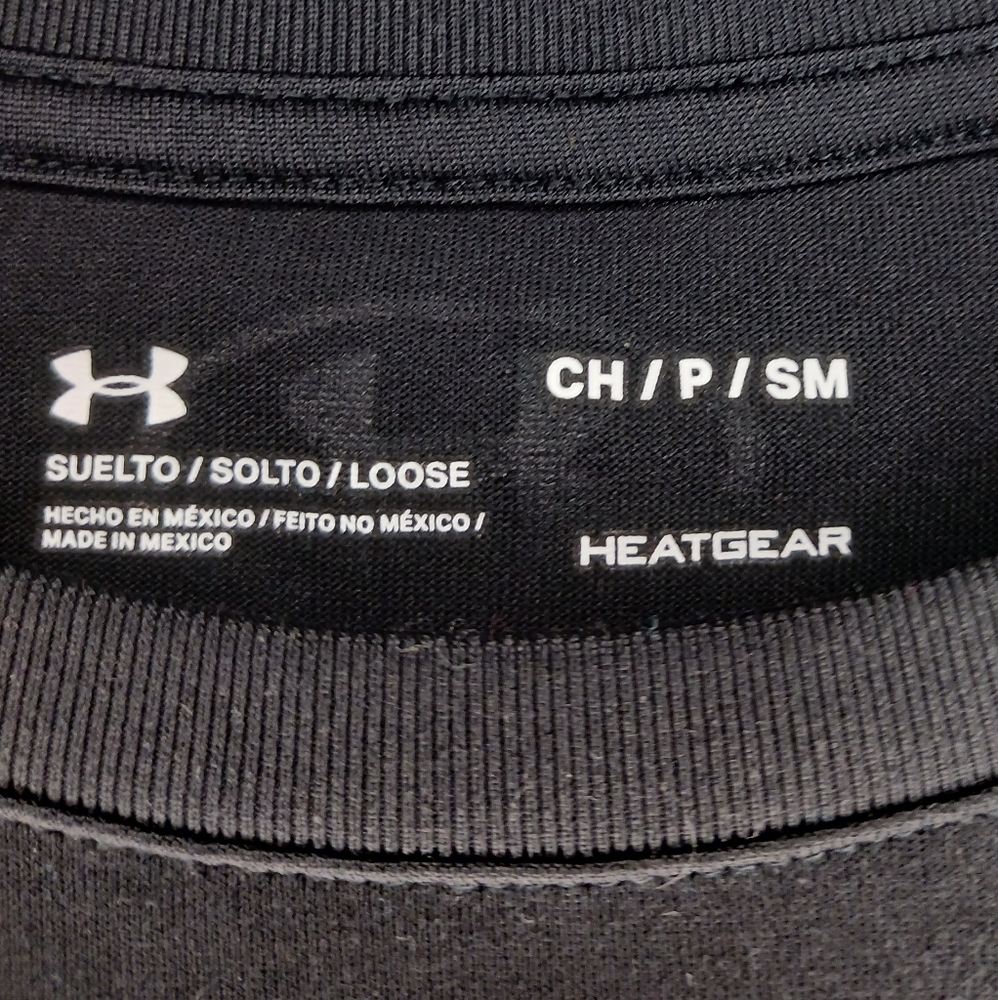 3 for $9 - Under Armour Black/Orange Short Sleeve Top Size Small - Picture 3 of 5